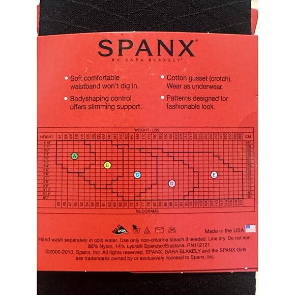 Spanx Tight-End Patterned Bodyshaping Tights Diamond Foil Black Size B New - Picture 5 of 5